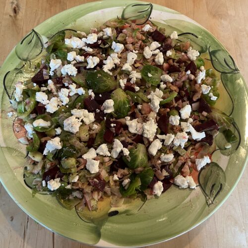 Salad, Brussel Sprouts, Goat Cheese, Beets