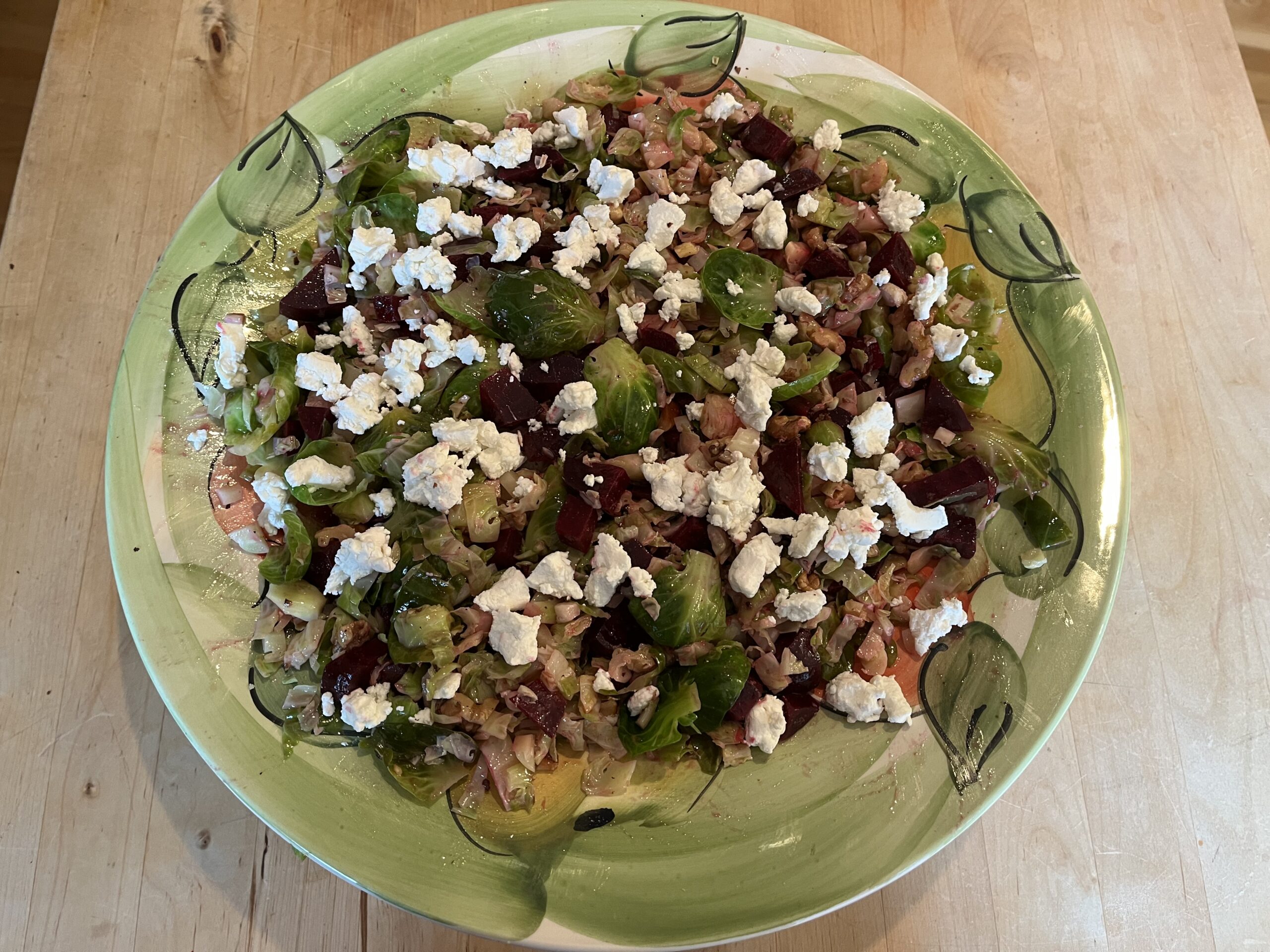 Brussels Sprouts, Beets, & Goat Cheese salad w/Dijon Vinaigrette