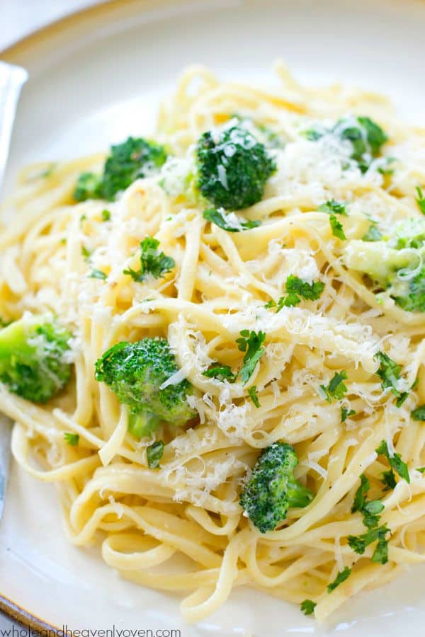 Fettuccine Alfredo with Broccoli