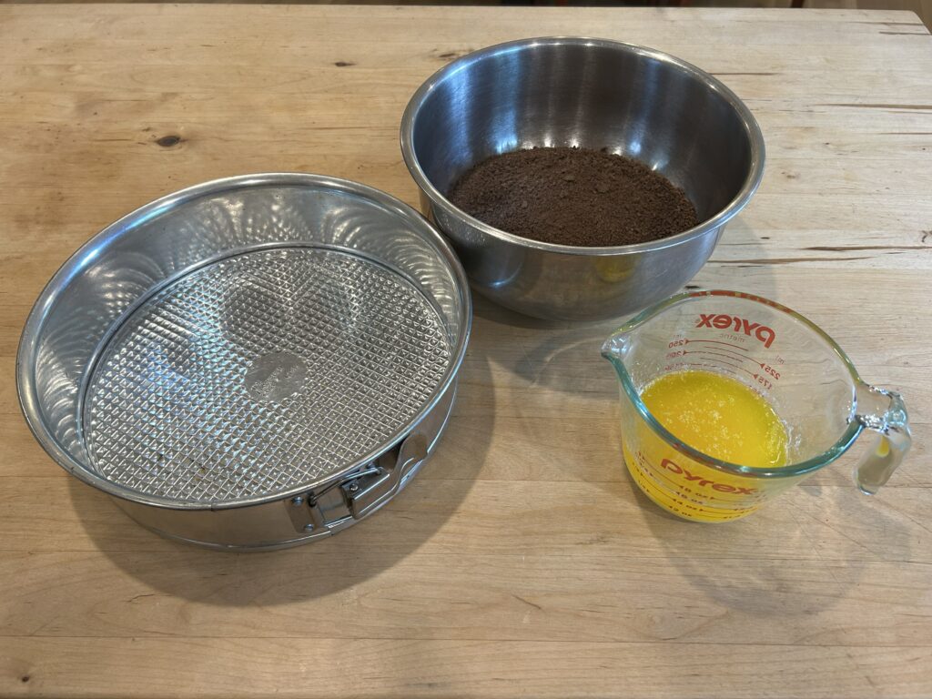 chocolate graham cracker crust ingredients ready to use