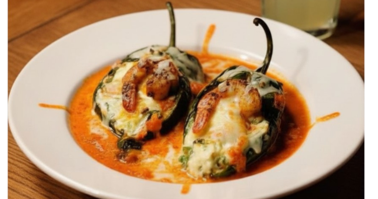 Shrimp Stuffed Poblano Peppers
