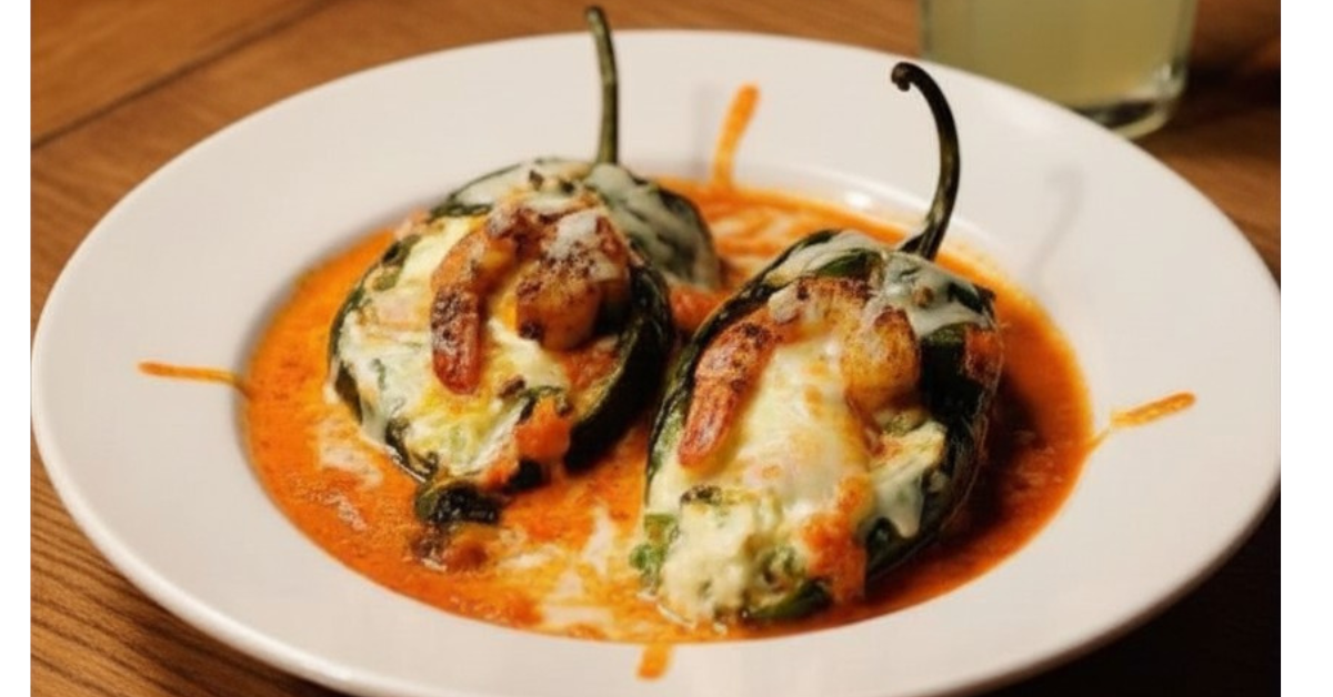Shrimp Stuffed Poblano Peppers